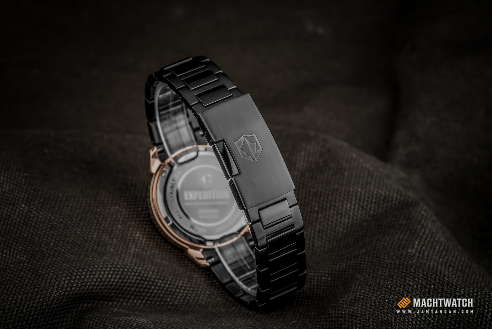 Expedition E 6758 BF BBRBA Ladies Black Dial Black Stainless Steel Strap Machtwatch